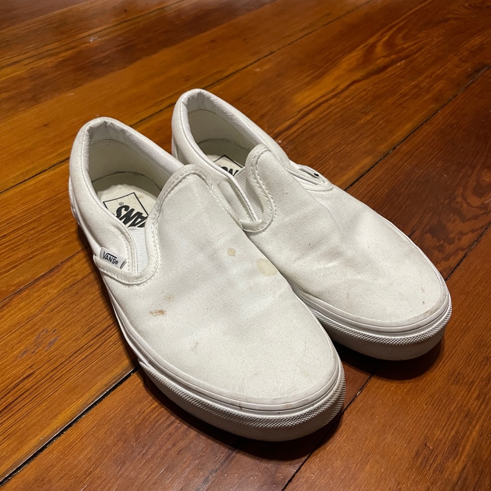 Vans White Slip-On Sneakers